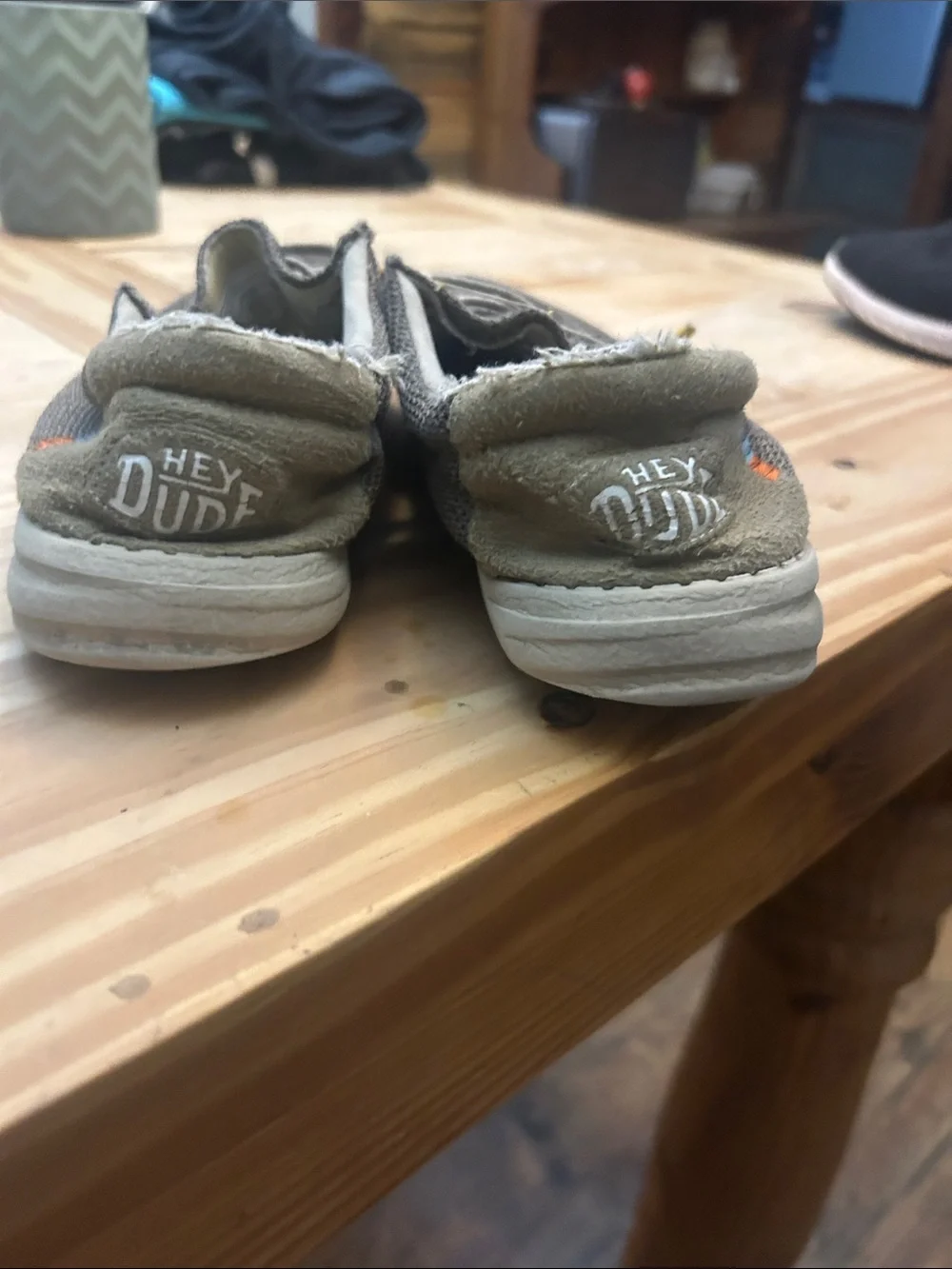 Hey Dude Olive Green Knit Slip-On Loafers